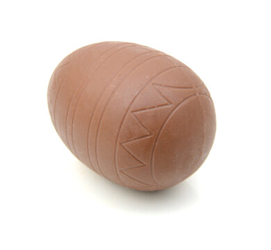 Chocolate Easter eggs isolated against a white background