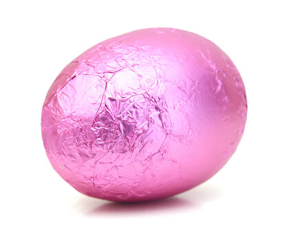Chocolate Easter eggs isolated against a white background