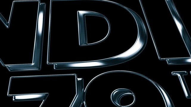 Futuristic Metallic India 79th Birthday Number Animation on Black Background in Luxury 3D Chrome Style