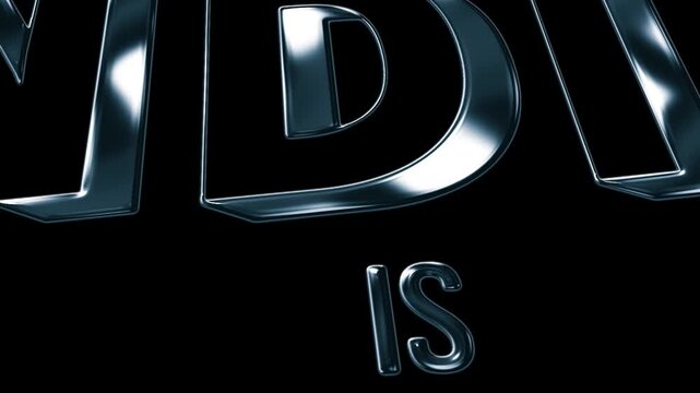 Futuristic Metallic India is Loveable text Animation on Black Background in Luxury 3D Chrome Style