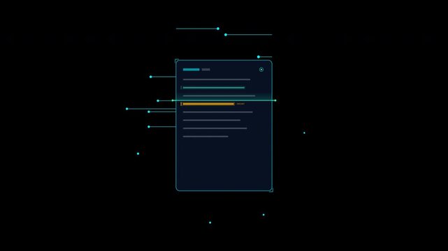 Futuristic Digital Data Interface HUD for Logistics and Transportation Monitoring on Dark Background