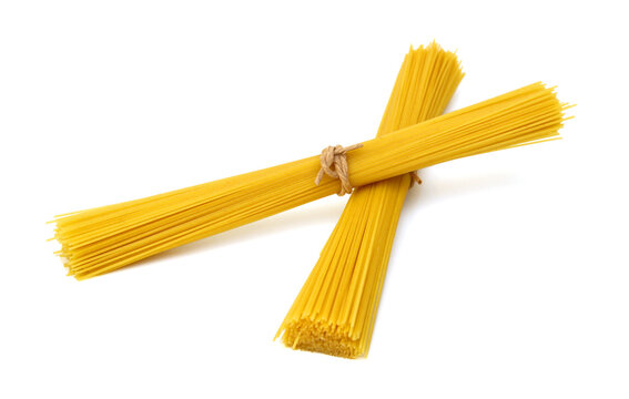 Close up Italian Pasta spaghetti macaroni on white
