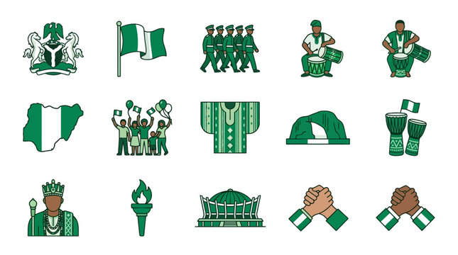 Nigerian cultural symbols showcasing unity and celebration