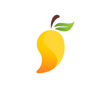 Fresh mango fruit logo vector icon illustration