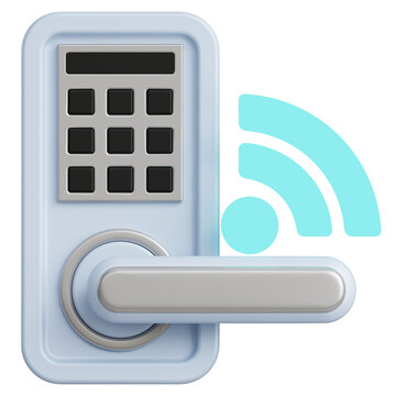 Smart Door Lock 3D Illustration
