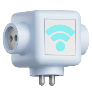 Smart Plug 3D Illustration