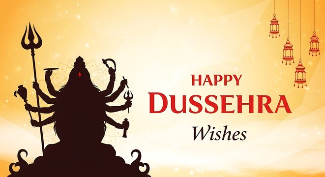 Dussehra festival celebration illustration with wishes.
