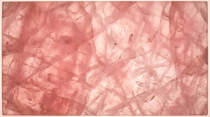 Fototapeta premium Close-up texture of a natural rose quartz mineral displaying its translucent, jagged facets and soft pink glow for a tranquil background design.