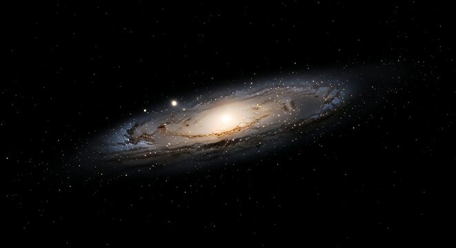 Glowing spiral galaxy floating in the infinite expanse of space