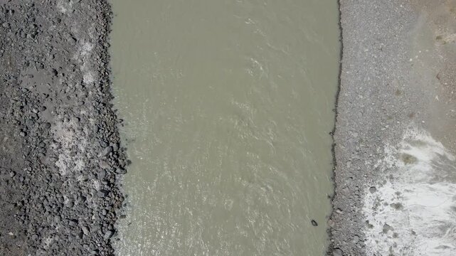 Sangam Point Ladakh Drone View Indus Zanskar Confluence Aerial View Sangam Point Aerial Photography