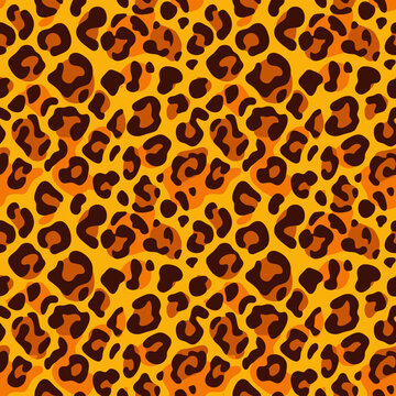 Vibrant abstract animal print pattern in orange and brown tones