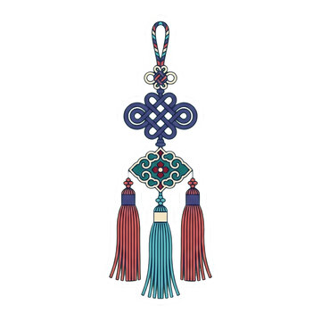 Traditional Korean Norigae Ornament Illustration