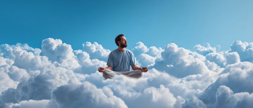 Meditation in the clouds promotes inner peace.