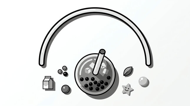 Boba Drink Ingredients and Preparation Icons