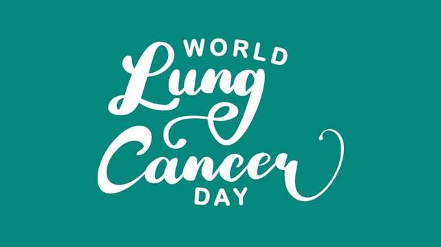 World lung cancer day text animation. Suitable for social media posts and educational materials.