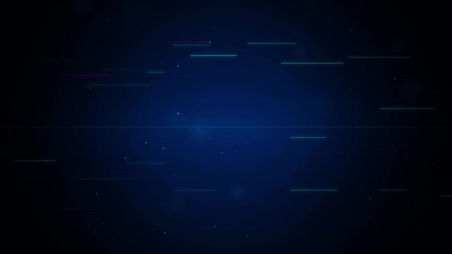 Abstract digital data stream background with glowing lines and particles, technological network concept, blue theme