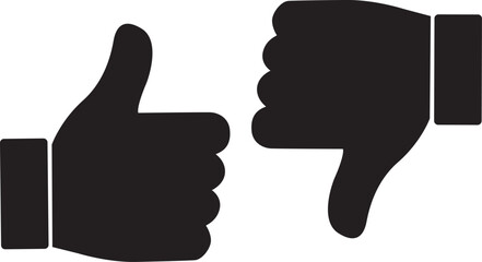 Thumb up and thum down vector icon isolated on transparent background  © mahbub studio