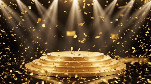 Golden Stage with Confetti academy awards oscars
