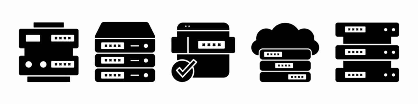 Domain name server icon vector collection. Set of domain name server icon vector template designs. Stock vector.