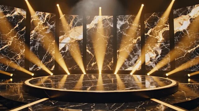 Golden Stage with Spotlight Beams academy awards oscars