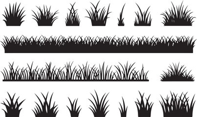Grass Silhouettes On White Background Vector Illustration Collection © Masud