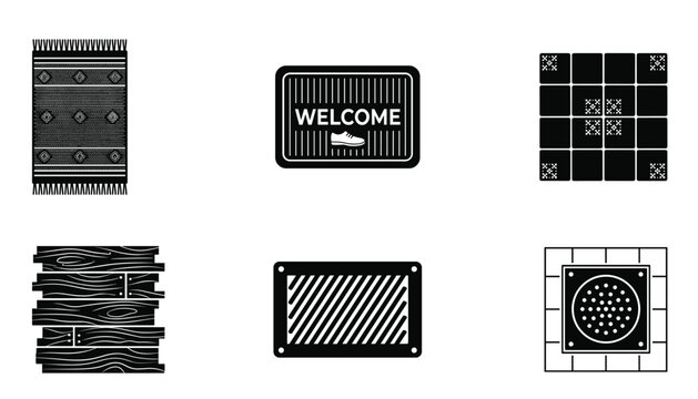 Set of diverse flooring and textile patterns, vector illustration.