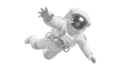 astronaut spaceman space cosmos halftone universe explorer science scifi character vector illustration graphic clipart design isolated retro galaxy © Josnara