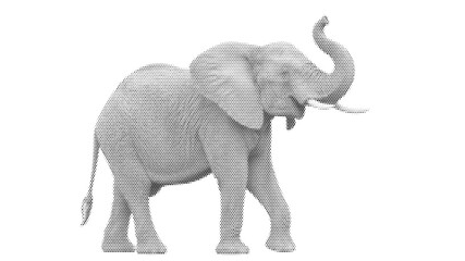 wildlife halftone wilderness elephant animal african trunk mammal nature safari illustration clipart isolated dotted stipple background drawing trunk © Josnara
