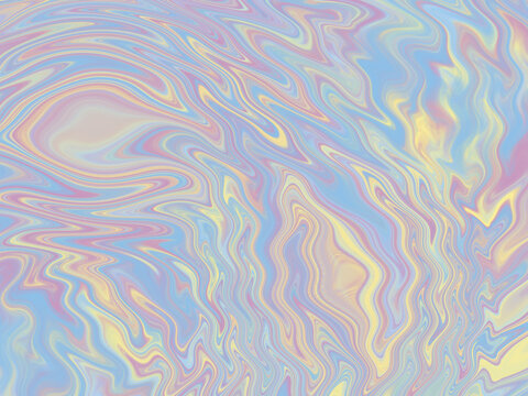 A blue, yellow, pink, and purple marbled-textured liquid background for wallpaper or backdrop