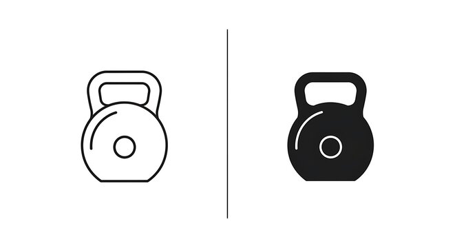 Kettlebell icon set, flat vector illustration isolated on white background