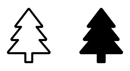 Obraz premium Christmas Tree Icons, Festive Evergreen Vector Graphics, Holiday Symbol Set, Winter Season Design Elements