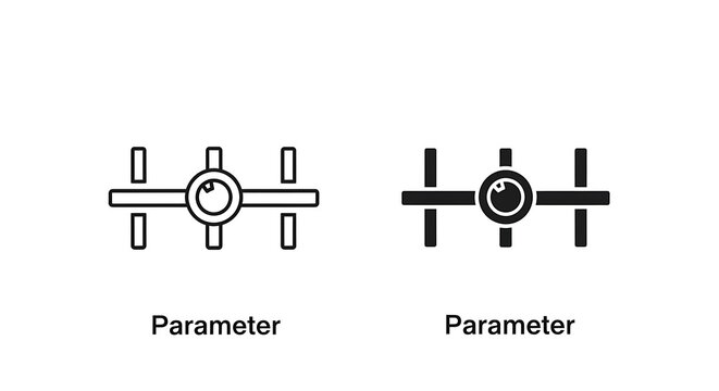 Parameter icon set, linear and solid style