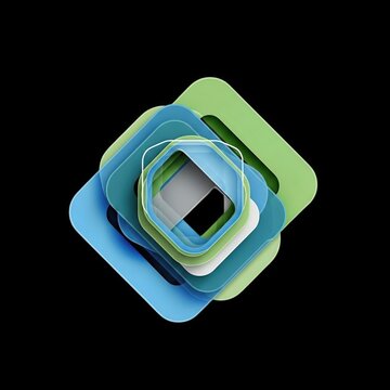 3d abstract geometric torus knot with smooth gradient colors