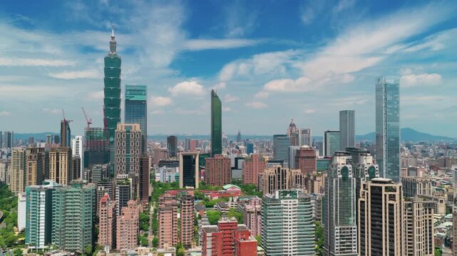 Aerial view of Taipei, capital city of Taiwan