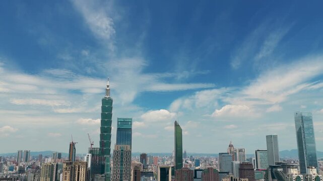 Aerial view of Taipei, capital city of Taiwan