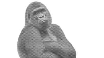 strong gorilla ape monkey halftone wild nature mammal primate vector illustration graphic clipart design isolated retro primate © Josnara