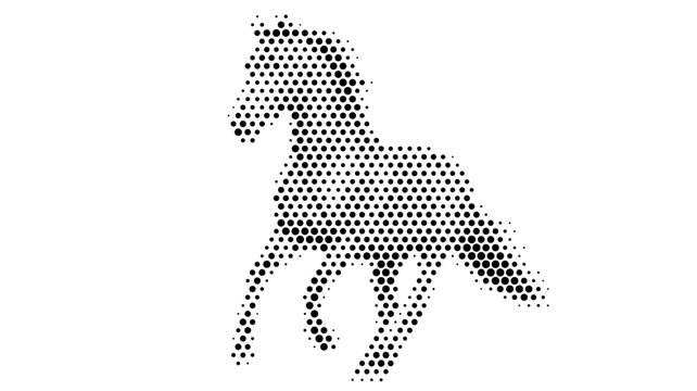 fast horse stallion mustang halftone wild nature mammal equine vector illustration graphic clipart design isolated retro equine