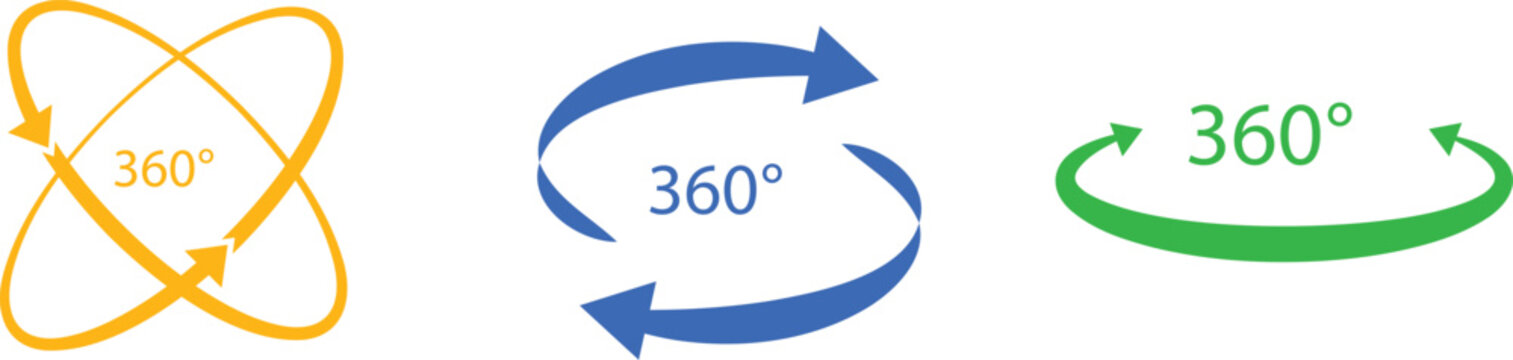 360 degree rotation arrows vector illustration