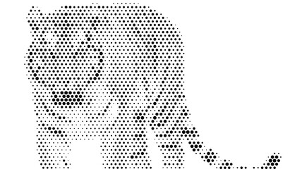 animal halftone standing tiger cat nature jungle predator feline wild illustration clipart isolated dotted stipple background drawing jungle © Josnara
