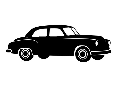 Black ford f-100 pickup truck silhouette on white vehicle