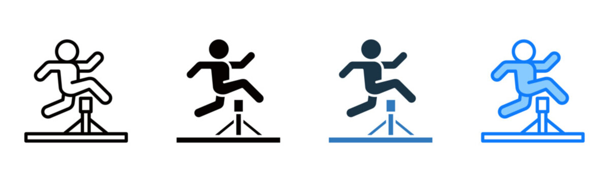 Obstacles icon multiple style vector illustration
