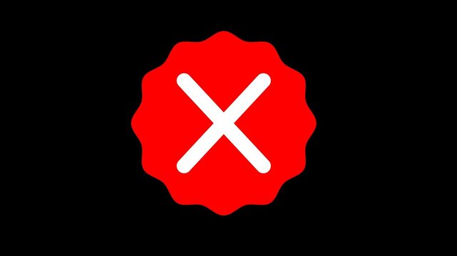 Cross animation flat and modern style on transparent background. Full HD. 4K
