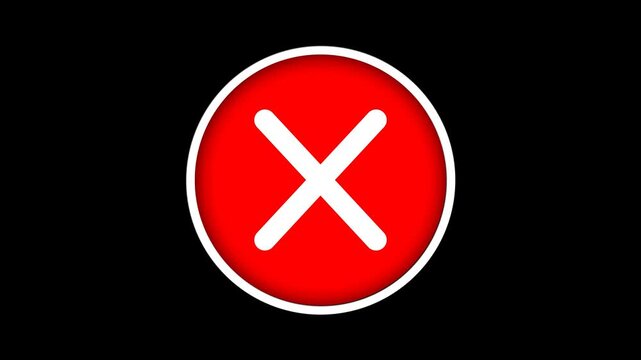 Cross animation flat and modern style on transparent background. Full HD. 4K