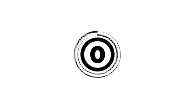 3 seconds countdown timer animation on black background, 3 to 0 timer animation, time limit, deadline.