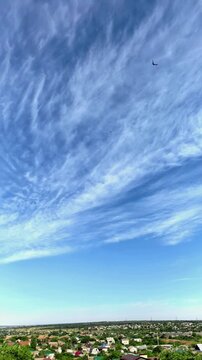 Timelapse Of Wispy Cirrus Clouds Crossing Blue Sky