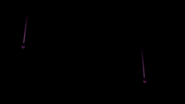 Abstract graphic representation of two delicate, glowing magenta lines against a dark background, suggesting a cosmic or scientific theme with a subtle glow effect 4K