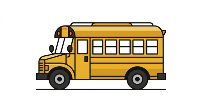 Bright School Bus Illustration.