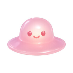 Fototapeta premium PNG Cute pink jelly alien illustration.