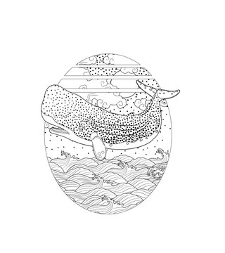 Tattoo stencil images featuring whales&mdash;suitable for line art and dotwork styles. Includes sperm whales, humpback whales, and orcas.