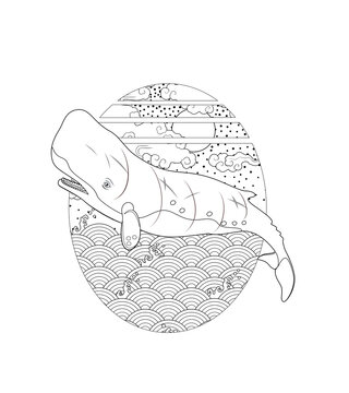 Tattoo stencil images featuring whales&mdash;suitable for line art and dotwork styles. Includes sperm whales, humpback whales, and orcas.